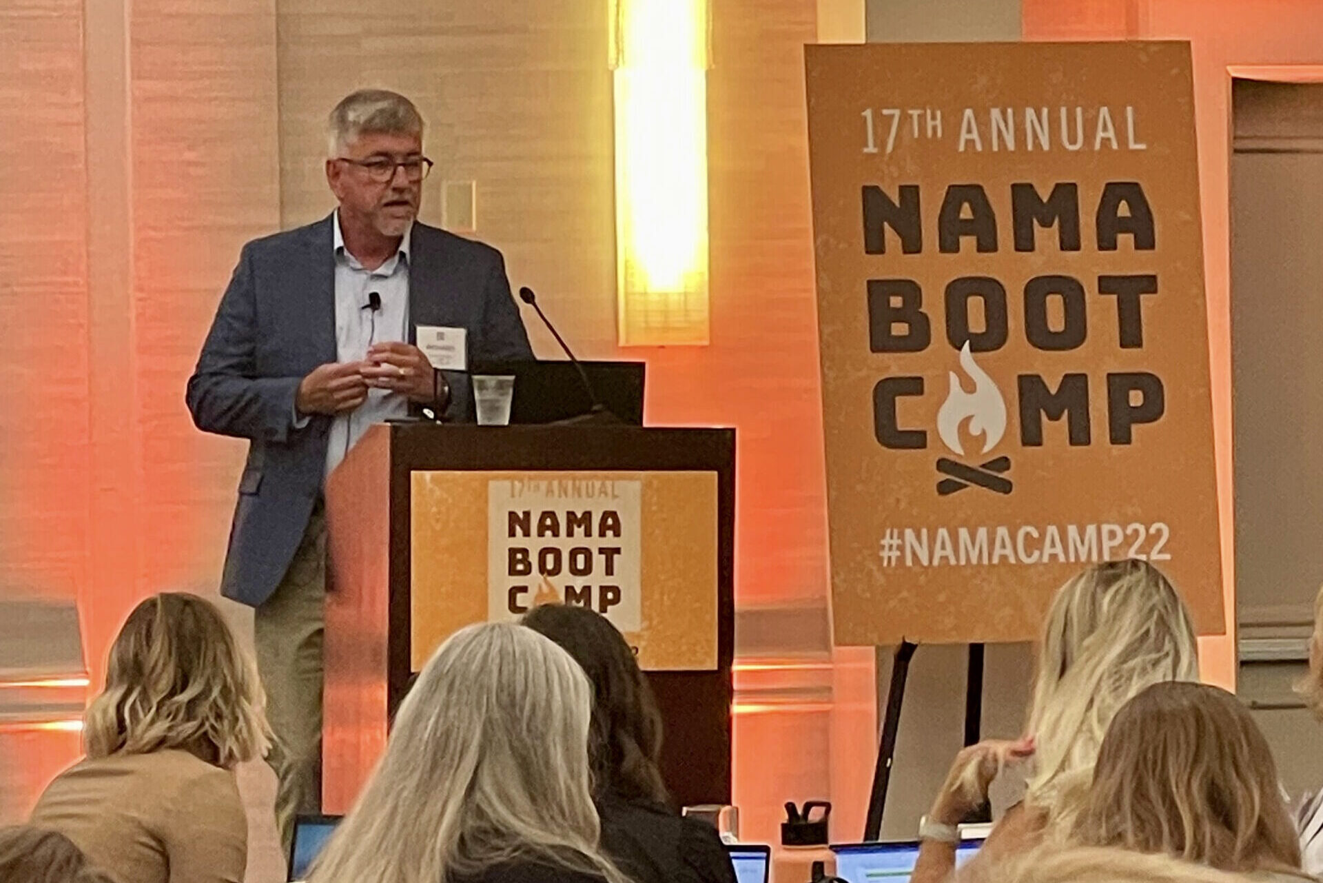 Richard Fordyce leads a session about trends in agriculture at the National Agri-Marketing Association's annual Boot Camp event.